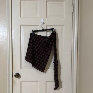 Laundry By Shelli Segal Black and Brown Asymmetrical Top